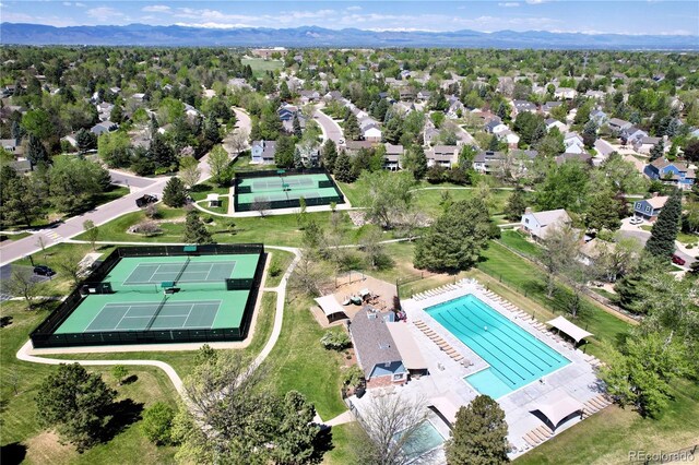 7708 S Krameria Ct, Centennial, CO 80112 - drone / aerial view of a pool and mountains