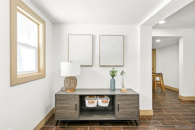 11710 Spruce Canyon Cir, Golden, CO 80403 - hallway featuring recessed lighting, baseboards, and wood finish floors
