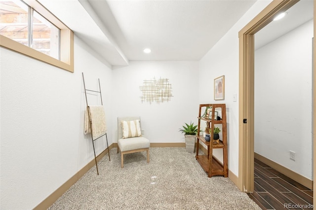 11710 Spruce Canyon Cir, Golden, CO 80403 - sitting room featuring baseboards, recessed lighting, and carpet