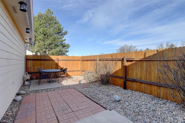 view of patio / terrace with a fenced backyard