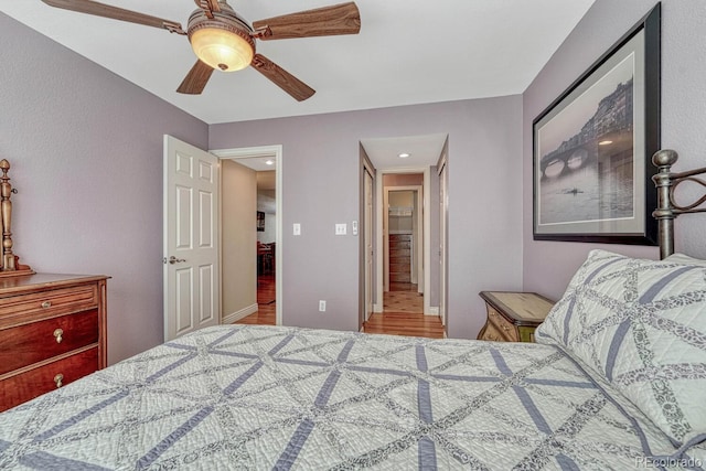 bedroom featuring ceiling fan