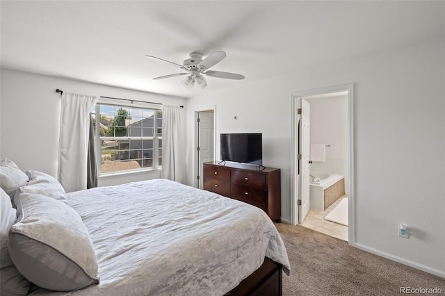 4807 S Killarney Ct, Aurora, CO 80015 - bedroom with carpet floors, ensuite bathroom, and ceiling fan