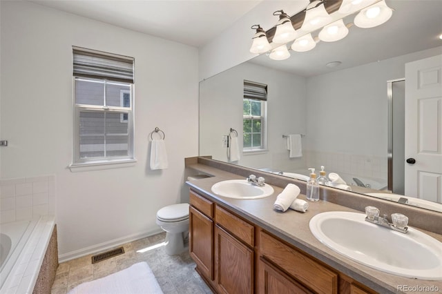 4807 S Killarney Ct, Aurora, CO 80015 - full bath featuring a garden tub and double vanity