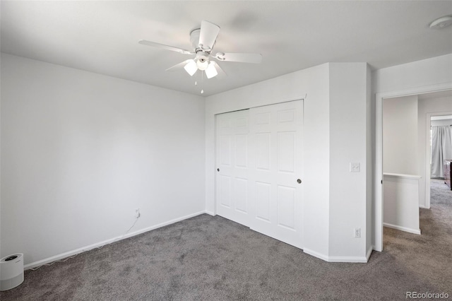 4807 S Killarney Ct, Aurora, CO 80015 - unfurnished bedroom with carpet floors, a closet, and ceiling fan