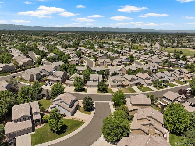 4807 S Killarney Ct, Aurora, CO 80015 - aerial view of residential area featuring a mountainous background