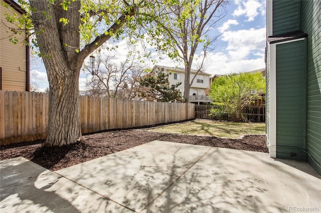view of patio featuring a fenced backyard