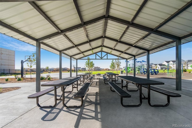 view of property's community with a gazebo