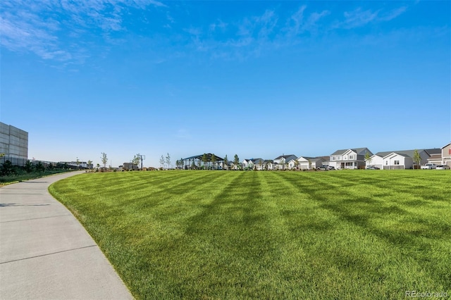 view of home's community with a lawn