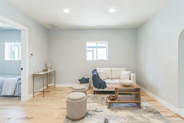 710 Raleigh St, Denver, CO 80204 - sitting room featuring plenty of natural light, light wood finished floors, and recessed lighting