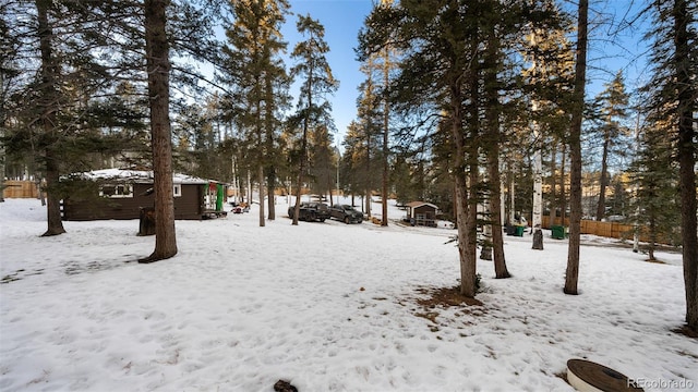 view of snowy yard