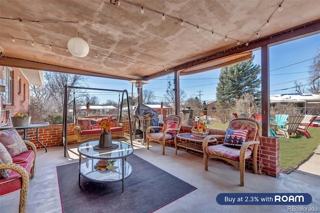 view of patio featuring outdoor lounge area