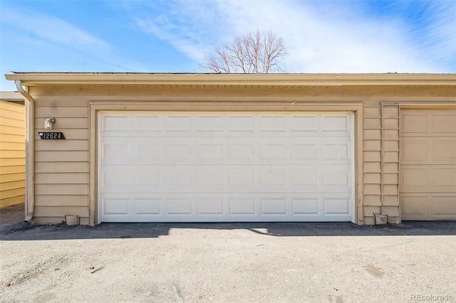 view of garage