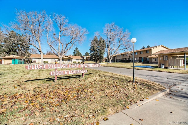 exterior space with a yard