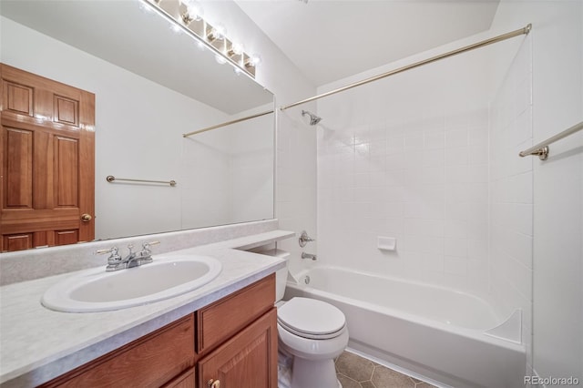 5416 S Hannibal Ct, Centennial, CO 80015 - bathroom with vanity, shower / bath combination, and tile patterned floors