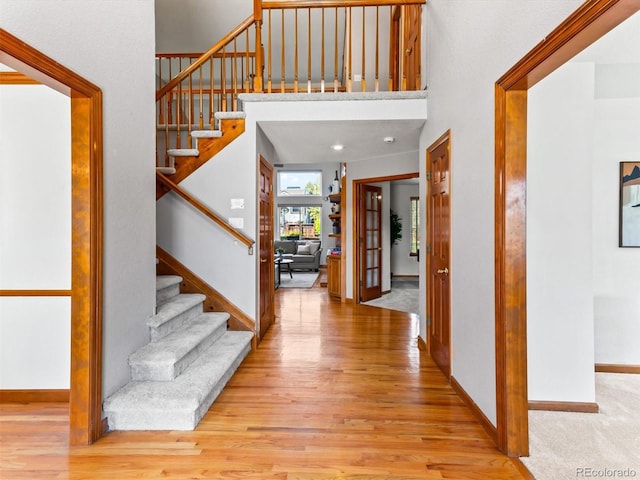 foyer entrance featuring light hardwood / wood-style flooring