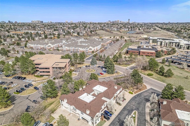 aerial view featuring a view of city