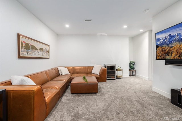 2824 W Parkside Pl, Denver, CO 80221 - living area with recessed lighting, carpet, visible vents, and baseboards