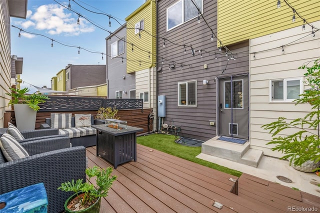 2824 W Parkside Pl, Denver, CO 80221 - wooden terrace featuring outdoor lounge area and fence