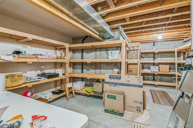 view of storage area