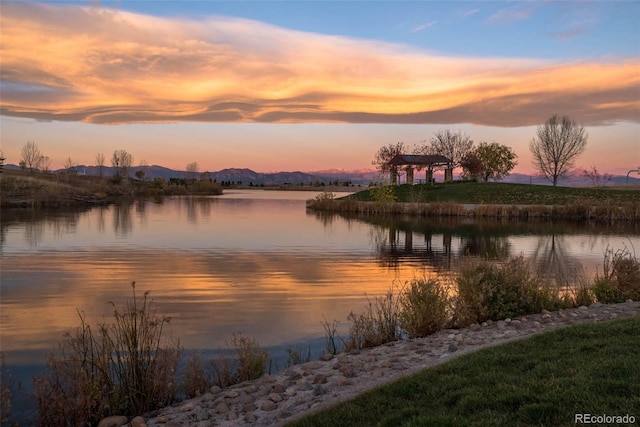 view of water feature featuring a mountain view