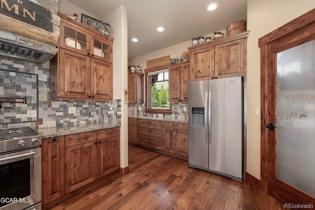 2621 Gcr 519, Tabernash, CO 80478 - kitchen featuring stainless steel appliances, brown cabinets, and recessed lighting