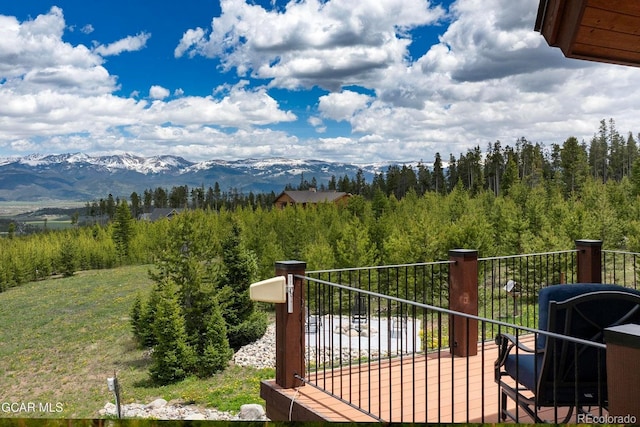 2621 Gcr 519, Tabernash, CO 80478 - wooden deck featuring a mountain view