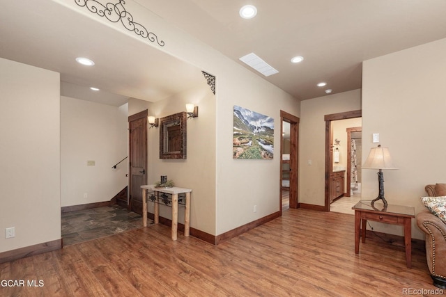 2621 Gcr 519, Tabernash, CO 80478 - hallway featuring light wood-style flooring, recessed lighting, and stairway