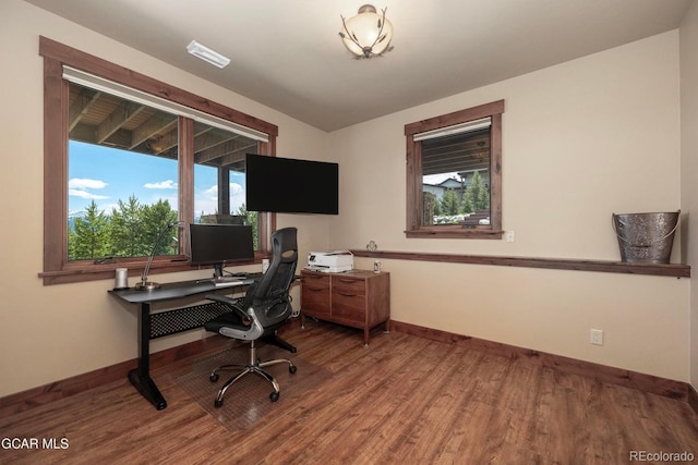 2621 Gcr 519, Tabernash, CO 80478 - office area with wood finished floors and baseboards