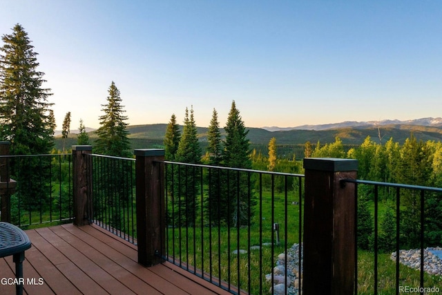 2621 Gcr 519, Tabernash, CO 80478 - deck at dusk with a mountain view