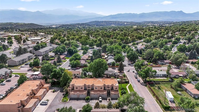 4109 Sunny Vista Hts, Colorado Springs, CO 80918 - aerial perspective of suburban area featuring a mountainous background