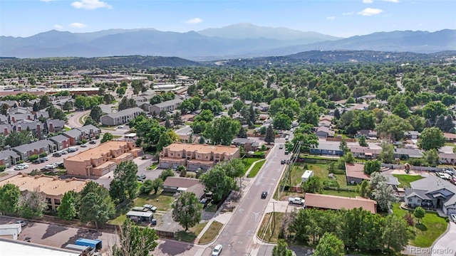 4109 Sunny Vista Hts, Colorado Springs, CO 80918 - aerial perspective of suburban area featuring a mountainous background