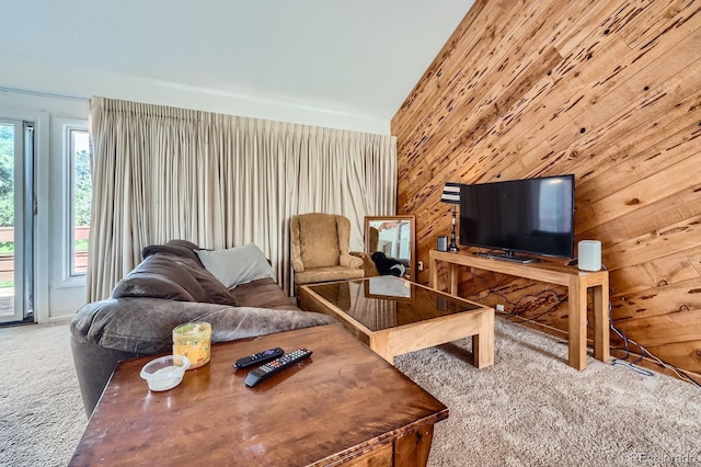 4484 Juniper Ct, Larkspur, CO 80118 - carpeted living room featuring wooden walls