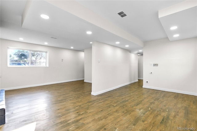 220 S Raleigh St, Denver, CO 80219 - below grade area featuring wood finished floors and recessed lighting