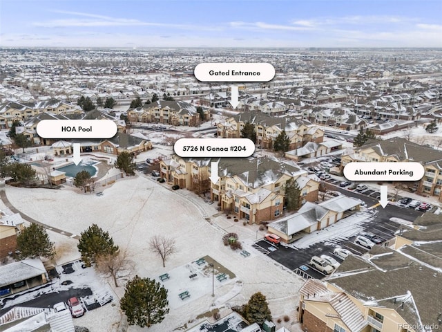 drone / aerial view featuring a residential view