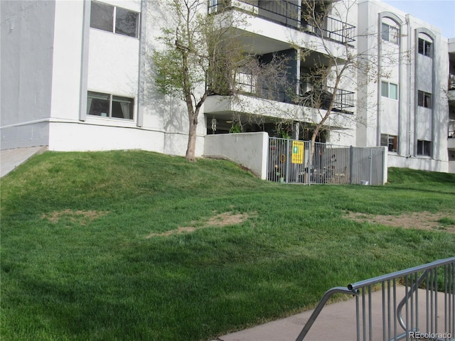view of yard with fence
