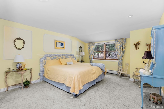 689 Red Deer Rd, Franktown, CO 80116 - carpeted bedroom with baseboards, a baseboard heating unit, and recessed lighting