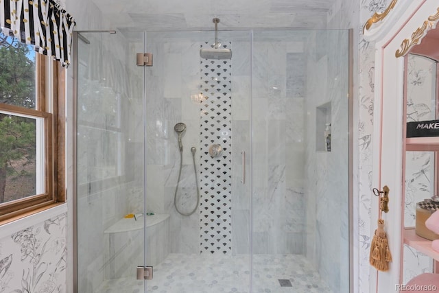 689 Red Deer Rd, Franktown, CO 80116 - full bathroom featuring a marble finish shower