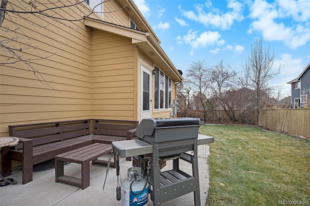 view of patio featuring a fenced backyard