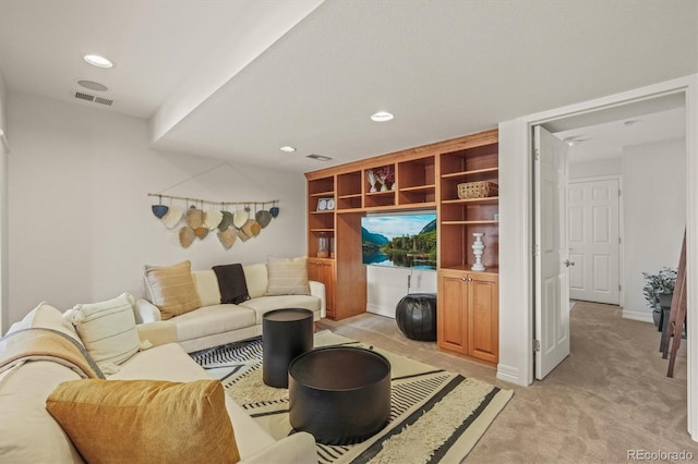 854 Countrybriar Ln, Highlands Ranch, CO 80129 - living area featuring light colored carpet and recessed lighting