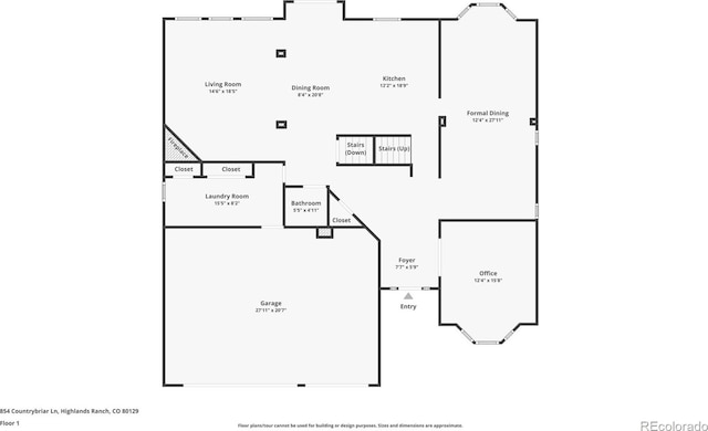 854 Countrybriar Ln, Highlands Ranch, CO 80129 - view of property floor plan