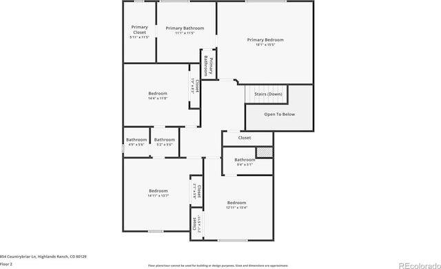 854 Countrybriar Ln, Highlands Ranch, CO 80129 - view of floor plan / room layout