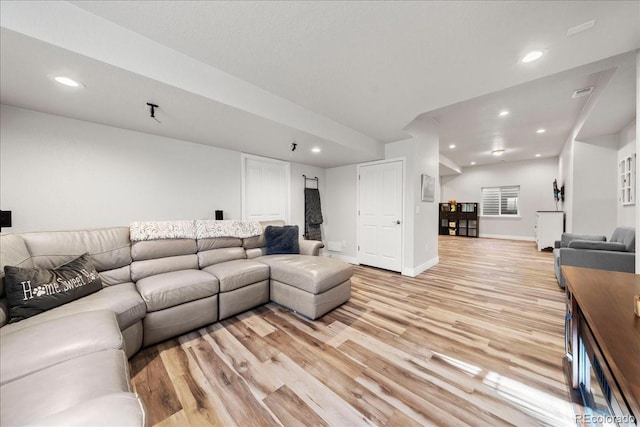 2730 River View Dr, Broomfield, CO 80023 - living area with light wood-type flooring, recessed lighting, and baseboards