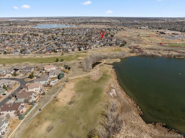 2730 River View Dr, Broomfield, CO 80023 - aerial overview of property's location with nearby suburban area and a nearby body of water