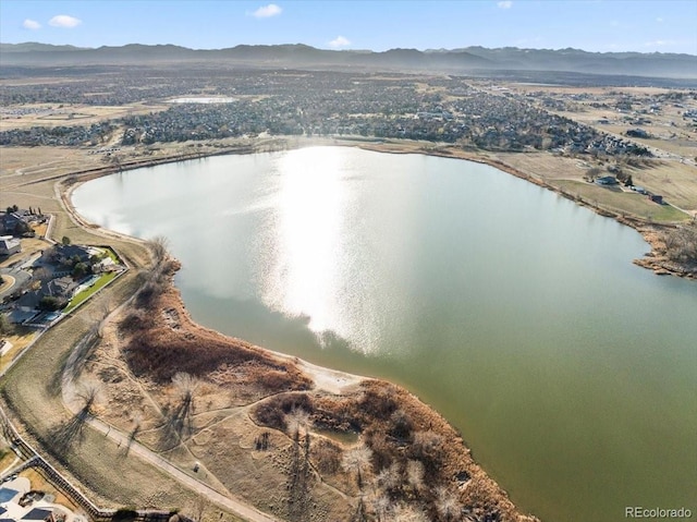 2730 River View Dr, Broomfield, CO 80023 - aerial overview of property's location with a water and mountain view