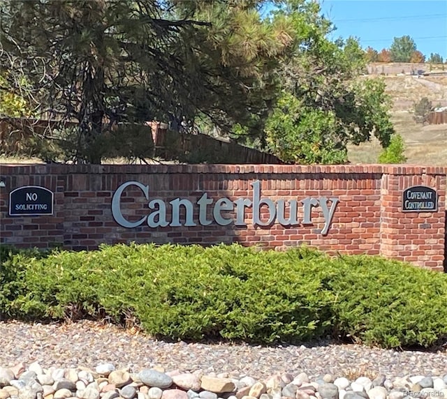 view of community sign