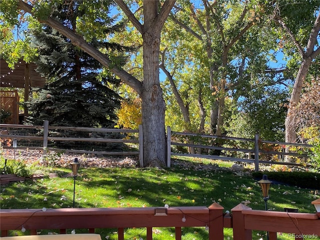 view of yard with fence