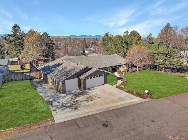 aerial view featuring a mountain view