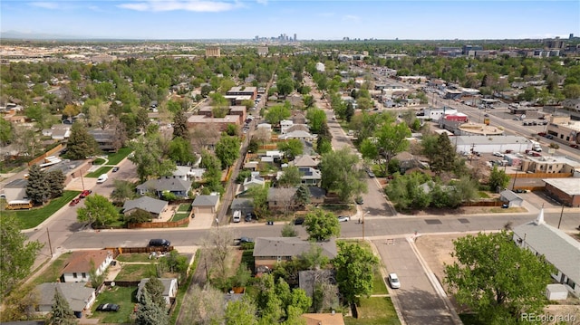 aerial overview of property's location featuring nearby suburban area