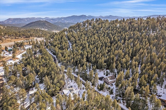 aerial view featuring a mountain view