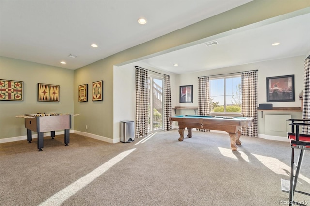 3741 Harvard Pl, Broomfield, CO 80023 - game room featuring carpet flooring, billiards, and recessed lighting